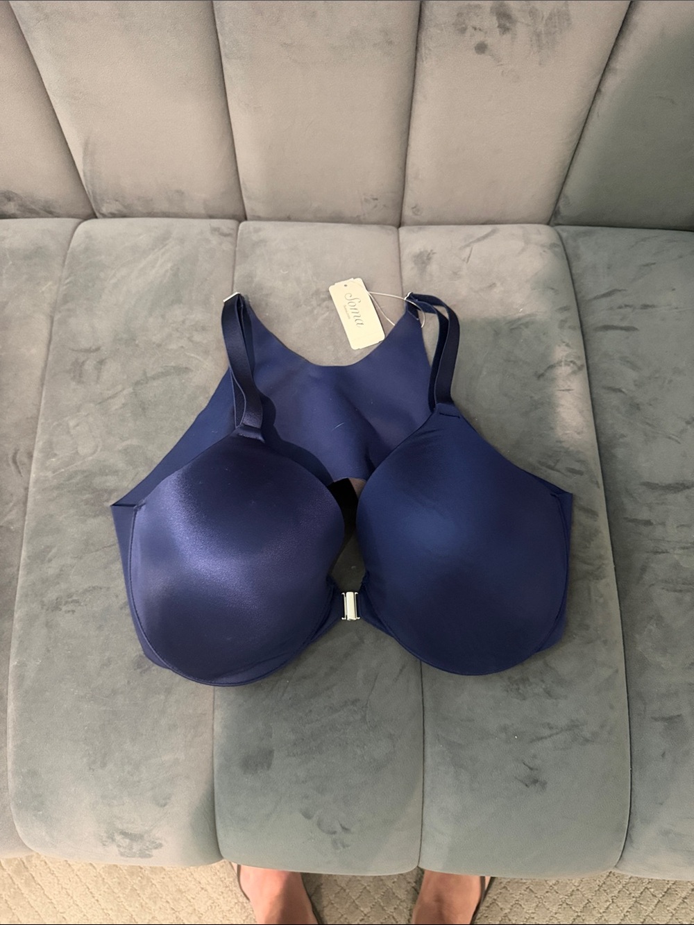 Soma Navy Front-Closure T-Shirt Bra